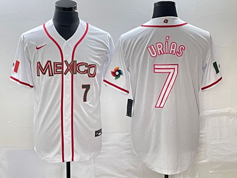 Men 2023 World Cub Mexico #7 Urias White Nike MLB Jersey55->more jerseys->MLB Jersey